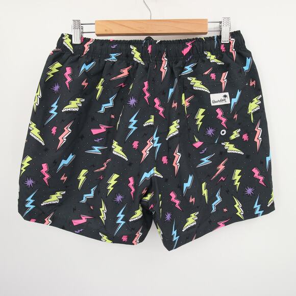 Boardies Apparel Mens Swim Trunks Black Lightning Bolt Neon Print Size M NWT - Picture 14 of 14